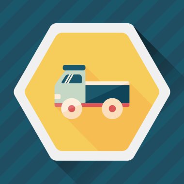 kamyon uzun gölge, eps10 düz simgesi