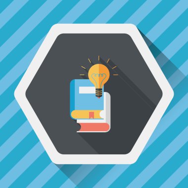 ampul uzun gölge, eps10 ile kitap düz simgesinin üzerine