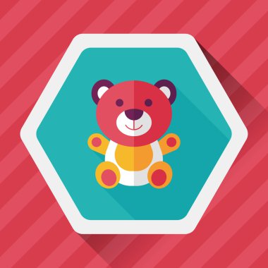 oyuncak ayı uzun gölge, eps 10 düz simgesi