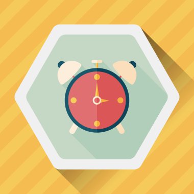 Uzun Gölge, eps10 çalar saat düz simgesi