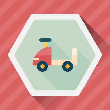 oyuncak araba düz simgesi ile uzun gölge, eps10