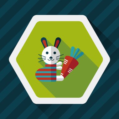 tavşan havuç uzun gölge, eps 10 düz simgesi