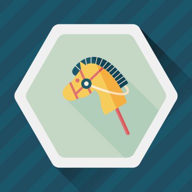 oyuncak at düz simgesi ile uzun gölge, eps10