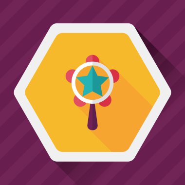 Bebek çıngırağı düz simgesi ile uzun gölge, eps10