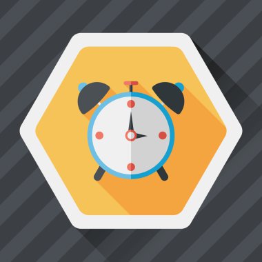 Uzun Gölge, eps10 çalar saat düz simgesi