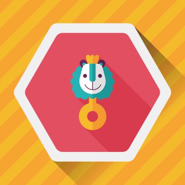 Bebek çıngırağı düz simgesi ile uzun gölge, eps10