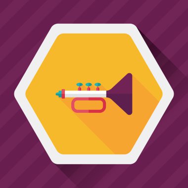 Uzun Gölge, eps10 trompet veya boynuzu düz simgesi