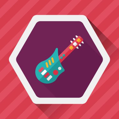 gitar oyuncak uzun gölge, eps10 düz simgesiyle