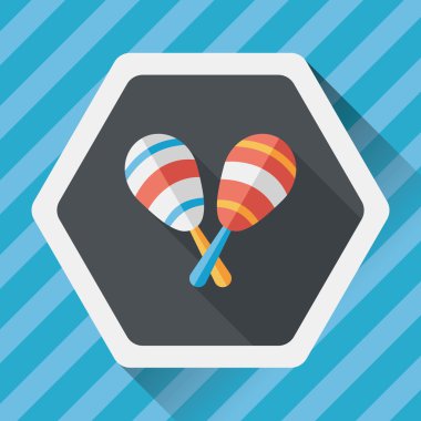 Uzun Gölge, eps10 ahşap rattle düz simgesi