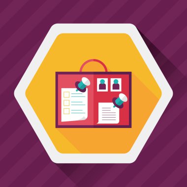 mesaj panosu düz simgesi uzun gölge, eps10 ile