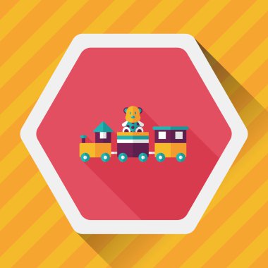 Tren oyuncak uzun gölge, eps 10 düz simgesiyle