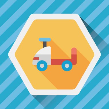 oyuncak araba düz simgesi ile uzun gölge, eps10