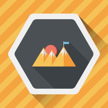 Uzun Gölge, eps10 ile dağ turistik düz simgesi