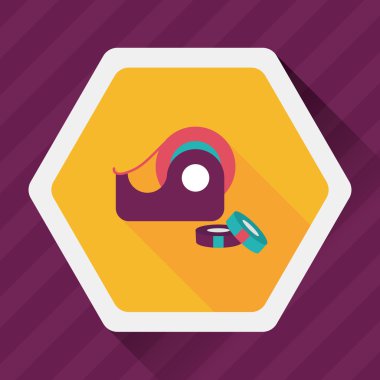 yapışkan bant düz simgesi ile uzun gölge, eps10