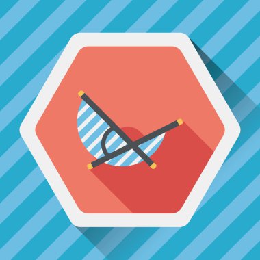 Uzun Gölge, eps10 ile tembel plaj güneş yatak sandalye düz simgesi