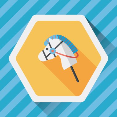 oyuncak at düz simgesi ile uzun gölge, eps10