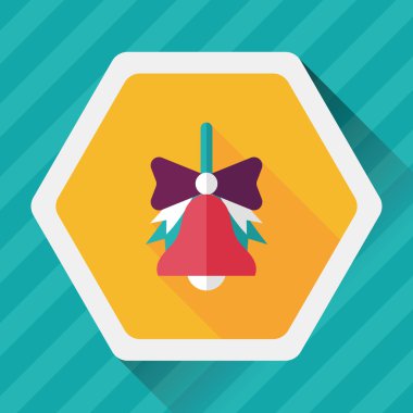 okul zili uzun gölge, eps10 düz simgesiyle