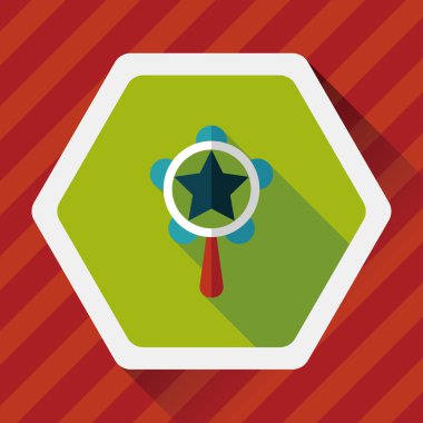 Bebek çıngırağı düz simgesi ile uzun gölge, eps10