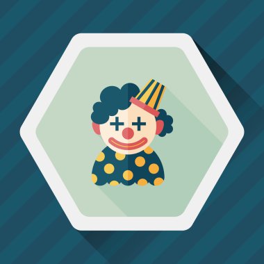 Palyaço uzun gölge, eps10 düz simgesi