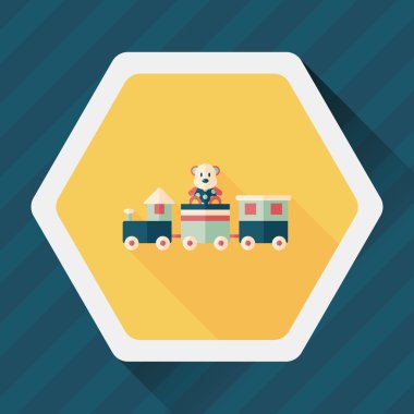 Tren oyuncak uzun gölge, eps 10 düz simgesiyle