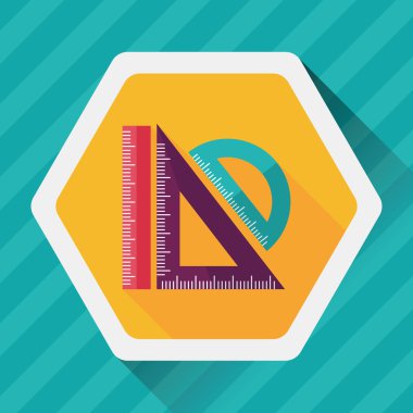 Cetvel uzun gölge, eps10 düz simgesi