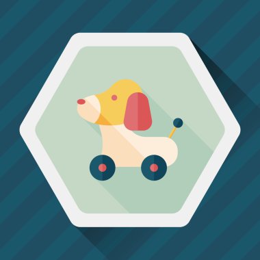 oyuncak köpek uzun gölge, eps 10 düz simgesiyle