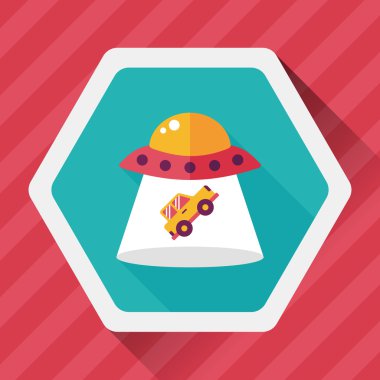Uzun Gölge, eps10 ile uzay Ufo düz simgesi