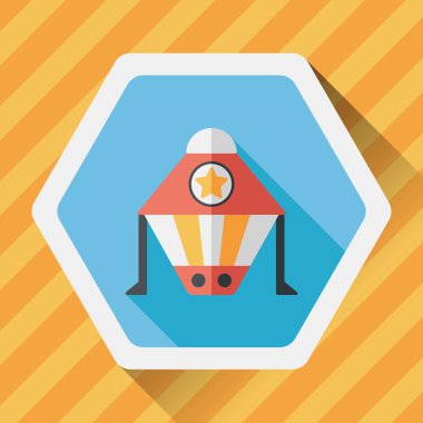 Uzay gemisi ile uzun gölge, eps10 düz simgesi