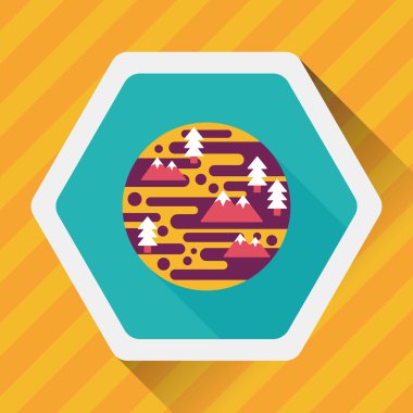 Uzun Gölge, eps10 ile alan gezegen düz simgesi