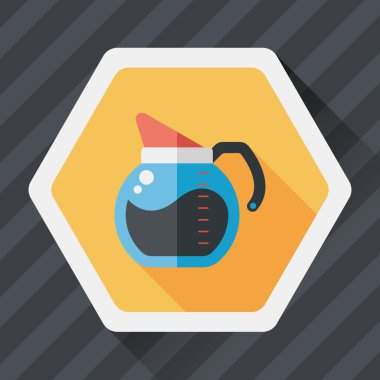 Uzun Gölge, eps10 ile kahve su ısıtıcısı düz simgesi