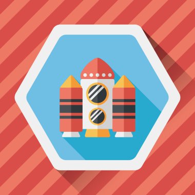 Uzay gemisi ile uzun gölge, eps10 düz simgesi