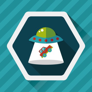 Uzun Gölge, eps10 ile uzay Ufo düz simgesi