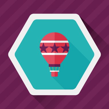 Sıcak hava balonu uzun gölge, eps10 düz simgesiyle