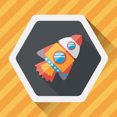 Uzay gemisi ile uzun gölge, eps10 düz simgesi