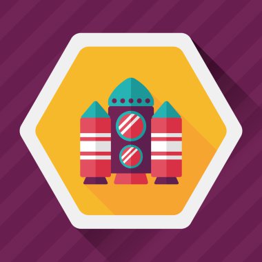 Uzay gemisi ile uzun gölge, eps10 düz simgesi