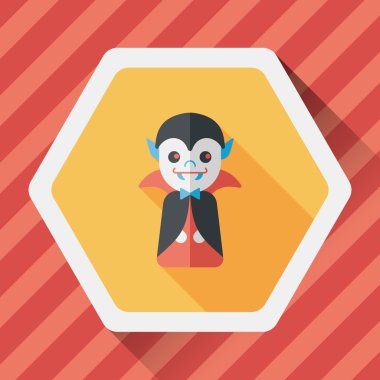 vampir düz simgesi ile uzun gölge, eps10