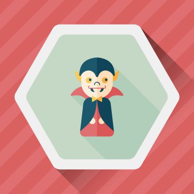 vampir düz simgesi ile uzun gölge, eps10