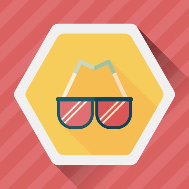 Güneş gözlüğü uzun gölge, eps10 düz simgesiyle