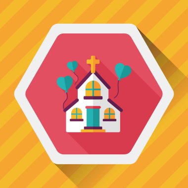 Uzun Gölge, eps10 düğün kilise düz simgesiyle