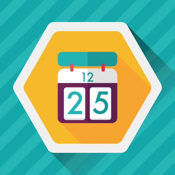 Icono plano de calendario con sombra larga, eps10 — Vector de stock