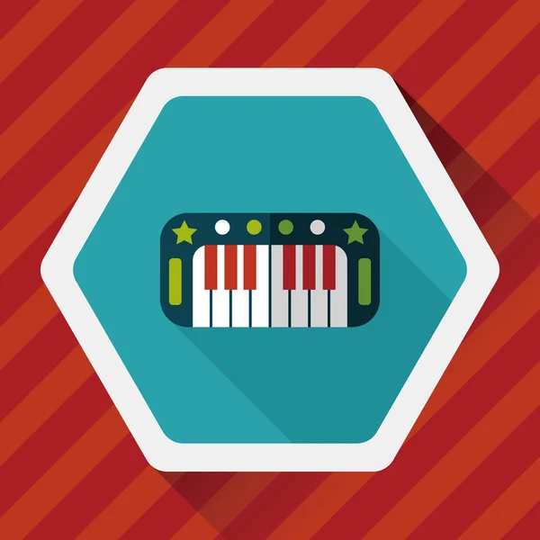 Piano icono plano con sombra larga, eps10 — Vector de stock