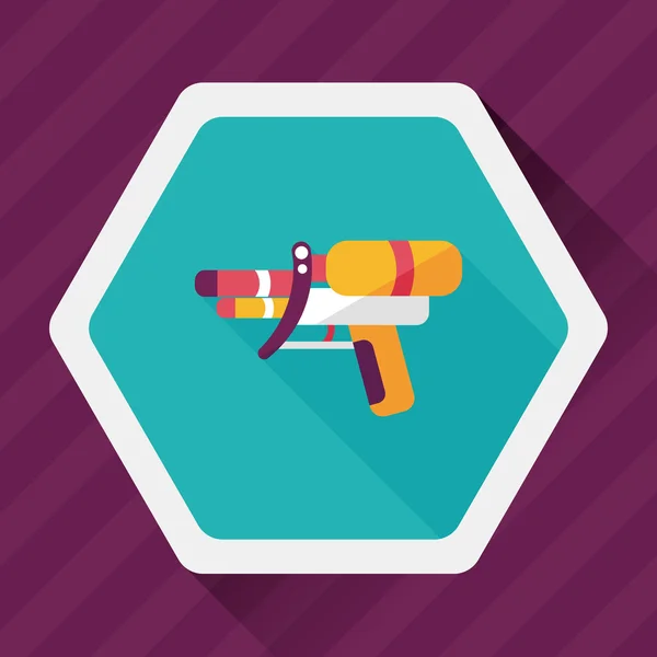 Water Gun flat icon with long shadow, eps10 — стоковый вектор