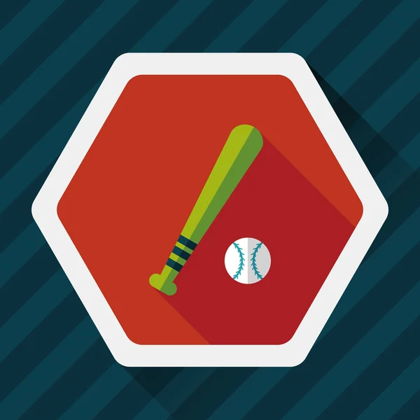 Baseball flache Ikone mit langem Schatten, Eps10 — Stockvektor