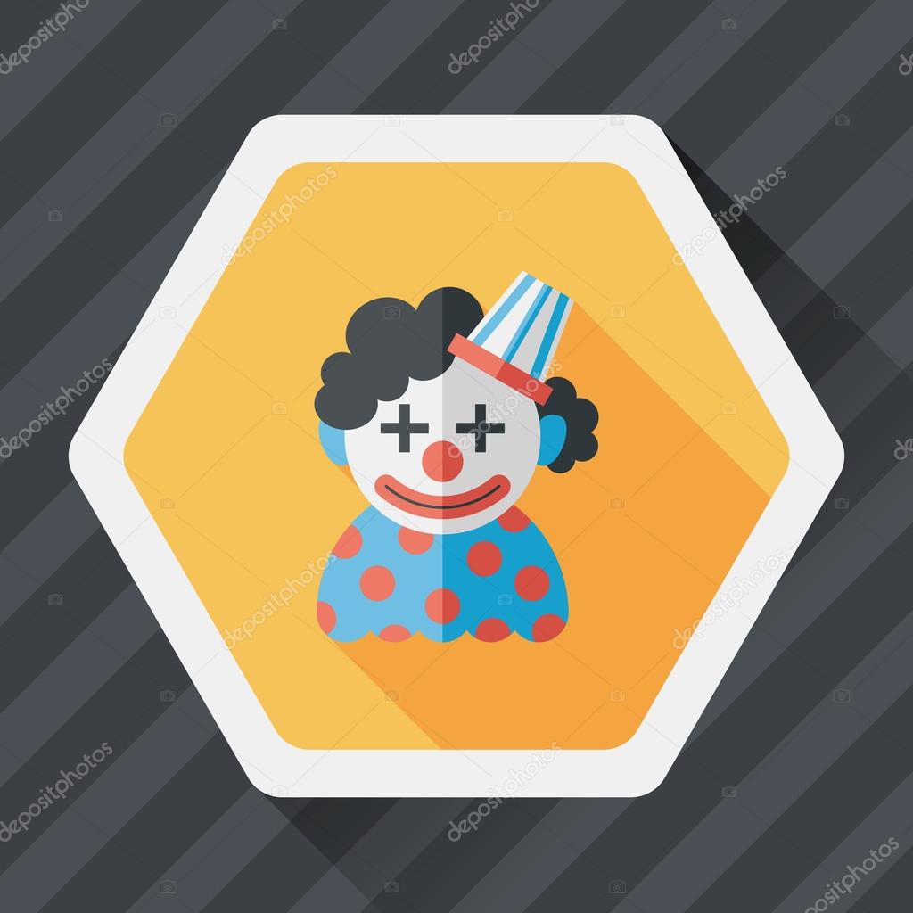 Clown flat icon with long shadow,eps10