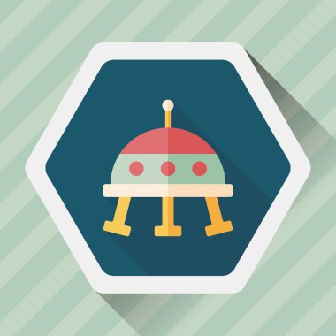 Uzun Gölge, eps10 ile uzay Ufo düz simgesi