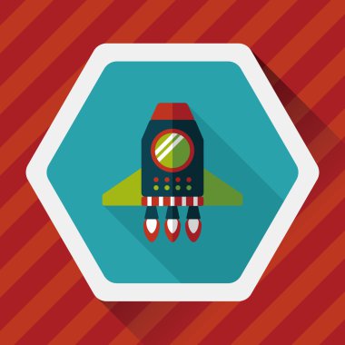 Uzay gemisi ile uzun gölge, eps10 düz simgesi