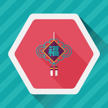 Uzun Gölge, eps10, şanslı Çince Çin yeni yılı düz simgesi