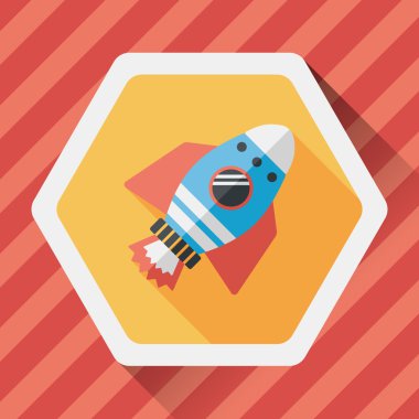 Uzun Gölge, eps10 ile alan roket düz simgesi