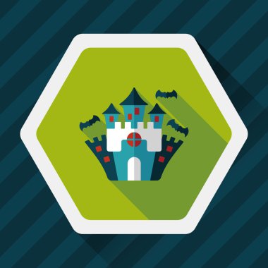 Cadılar Bayramı uzun gölge, eps10 ile kale düz simgesi