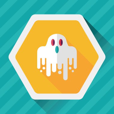 Ghost lapos ikon a hosszú árnyék, eps10